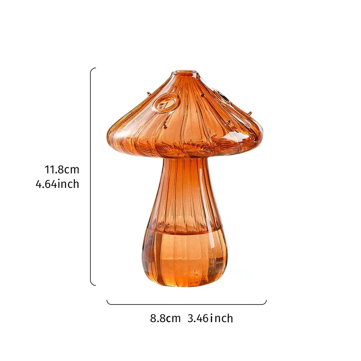 Mushroom Glass Vase Set – Mini Propagation Terrarium Décor Glass Propagation Vase PLUSH Brown