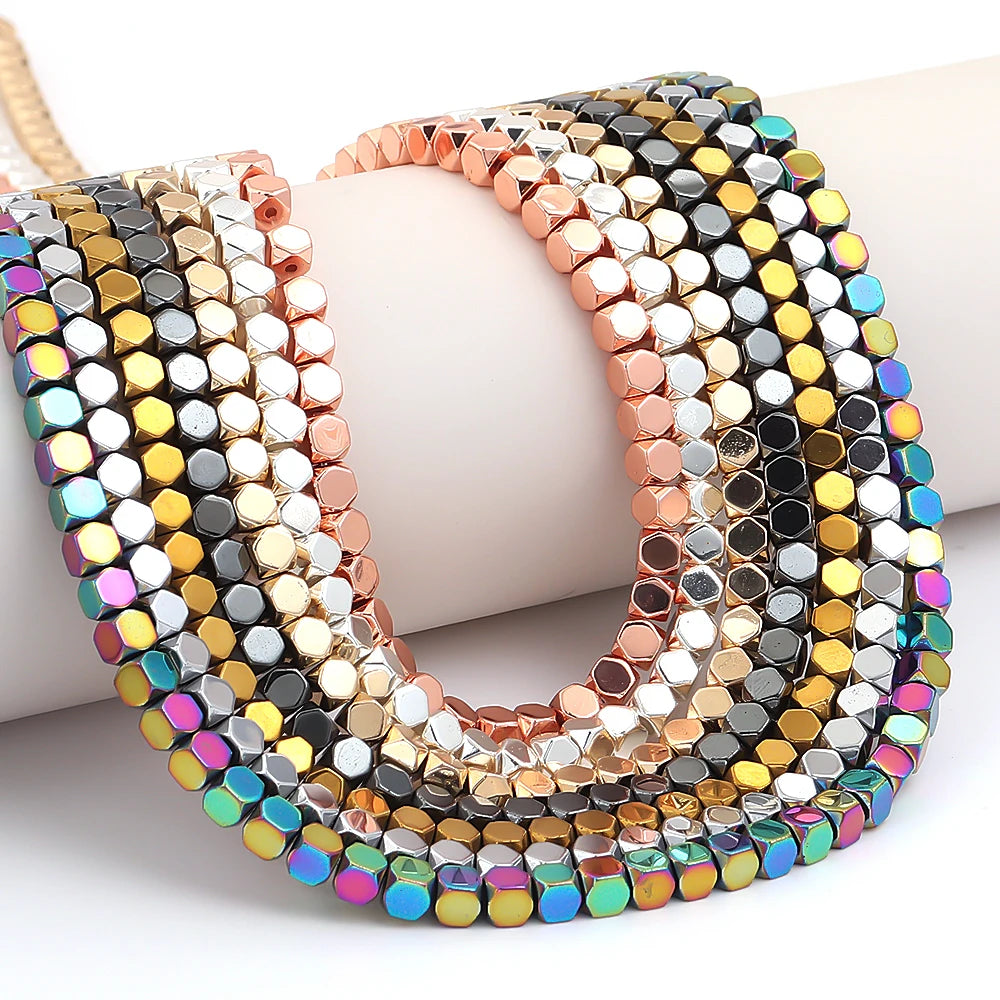 Multicolour Faceted Hematite Octagon Beads – DIY Jewelry Loose Stone Beads PLUSH