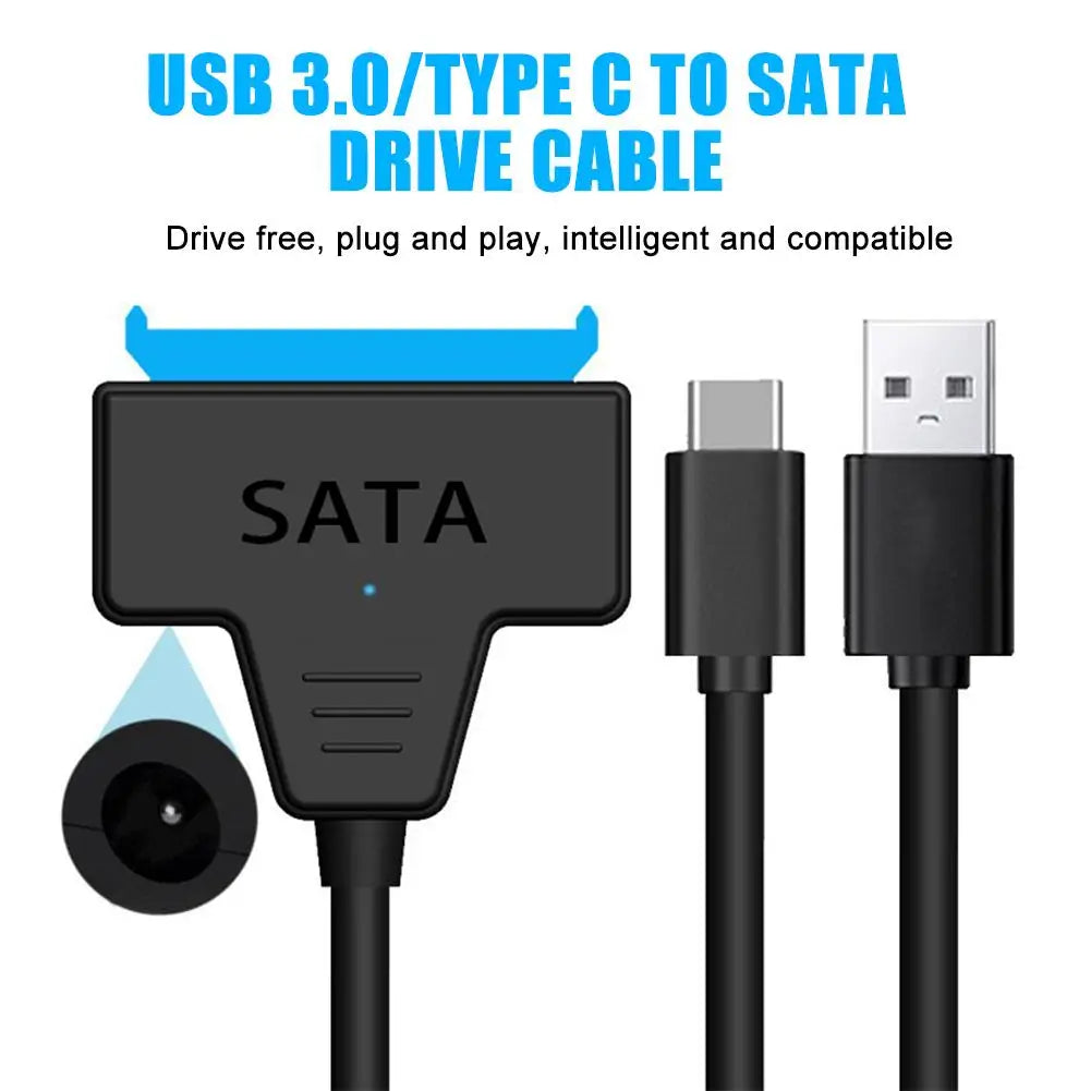 USB 3.0 / USB-C to SATA Adapter Cable with Power Port SATA Adapter Cable PLUSH