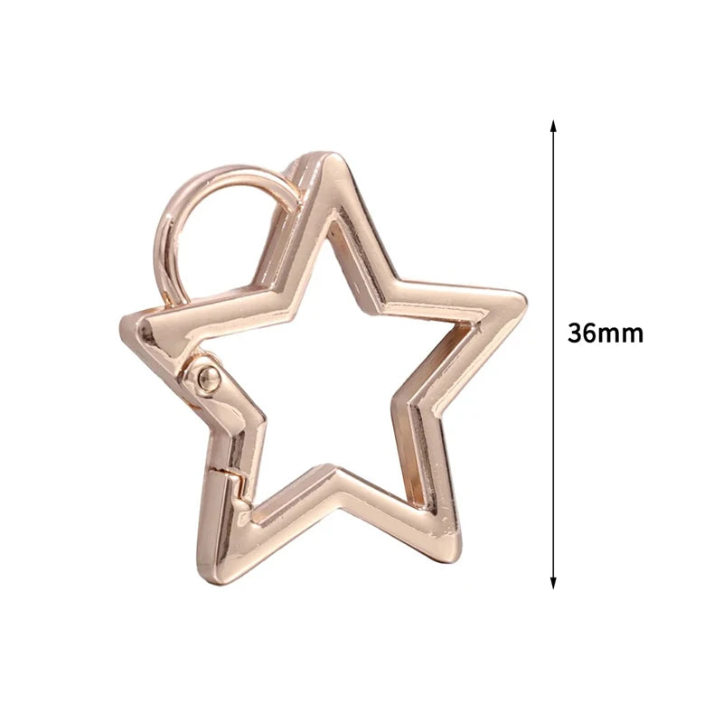 Star Hollow Spring Clasp Carabiner Clip – DIY Jewelry Connector Jewelry Clasp Connector PLUSH A10