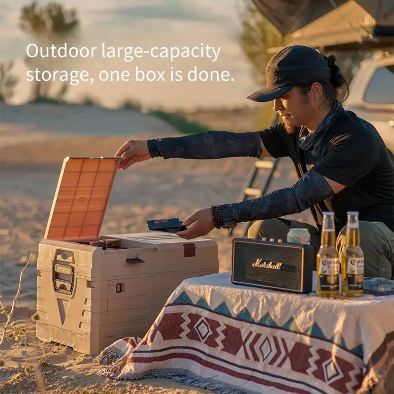 Foldable Camping Storage Box PP 47.5x29.5x23.5cm Flip Top Foldable Storage Box PLUSH