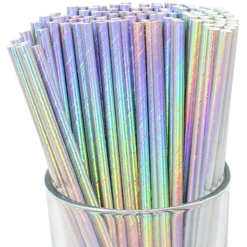 Disposable Paper Straws 25/50/100pcs – Party & Cocktail Straws Disposable Paper Straws PLUSH Colorful 100PCS