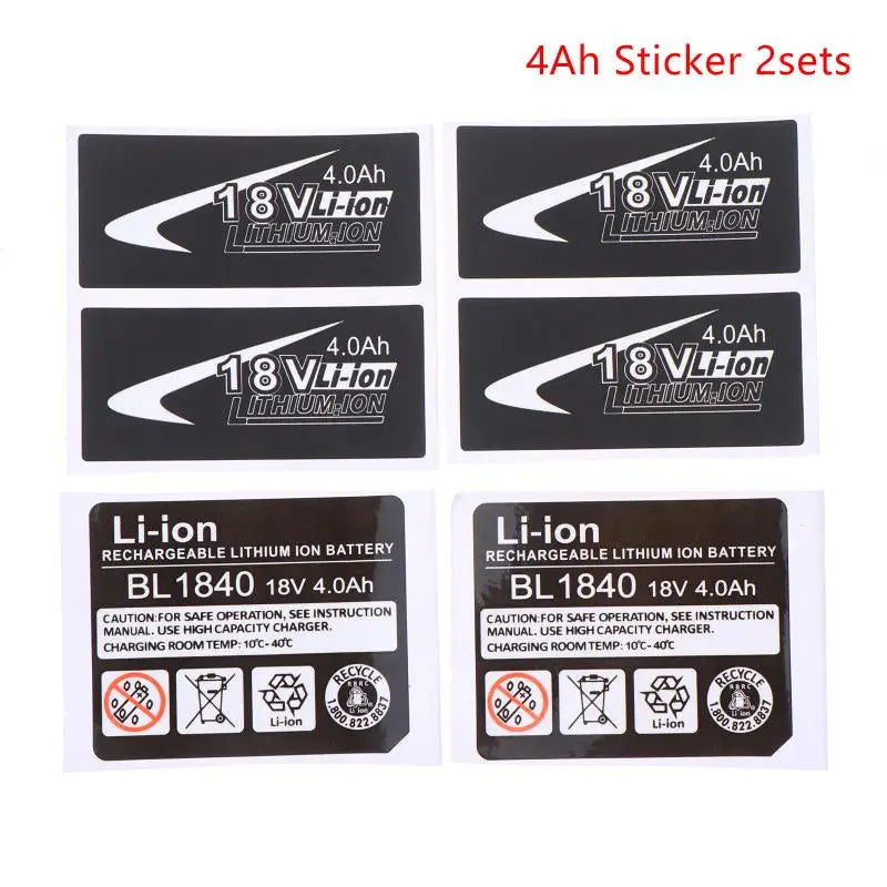 BL1830 18V Battery Replacement Label Sticker Set | 3Ah–6Ah Battery Label Sticker PLUSH BL1840