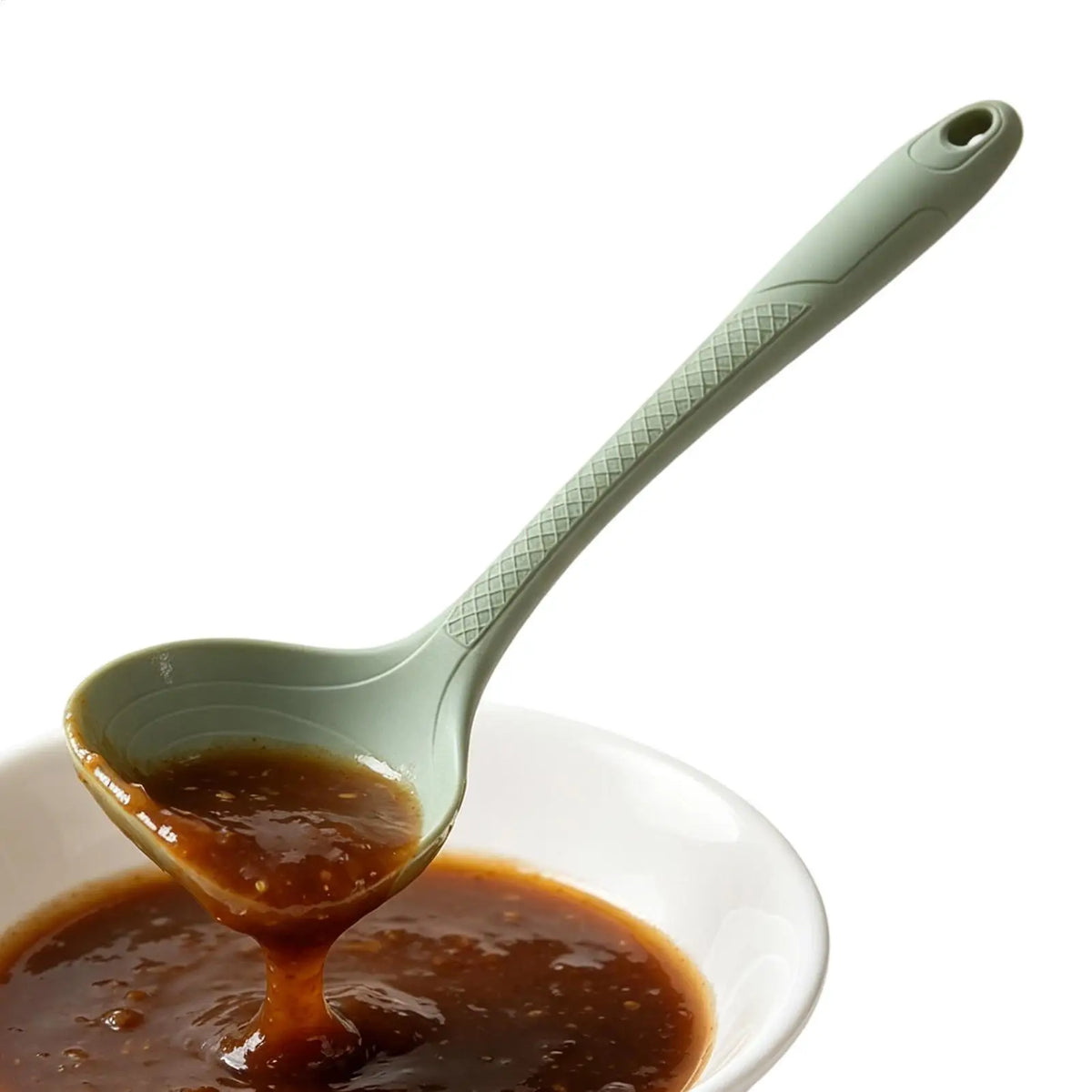 Silicone Soup Ladle – Heat Resistant Nonstick Kitchen Spoon Silicone Kitchen Ladle PLUSH