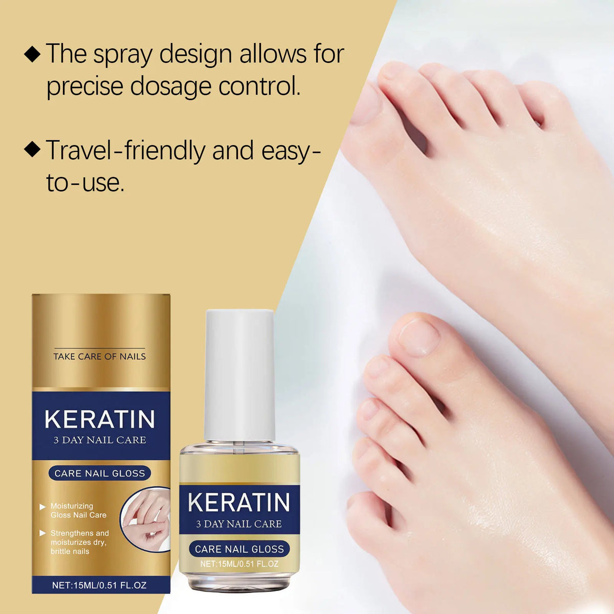 Keratin Nail Strengthening Oil | Plant Extract Nail Treatment 15ml Nail Treatment Oil PLUSH