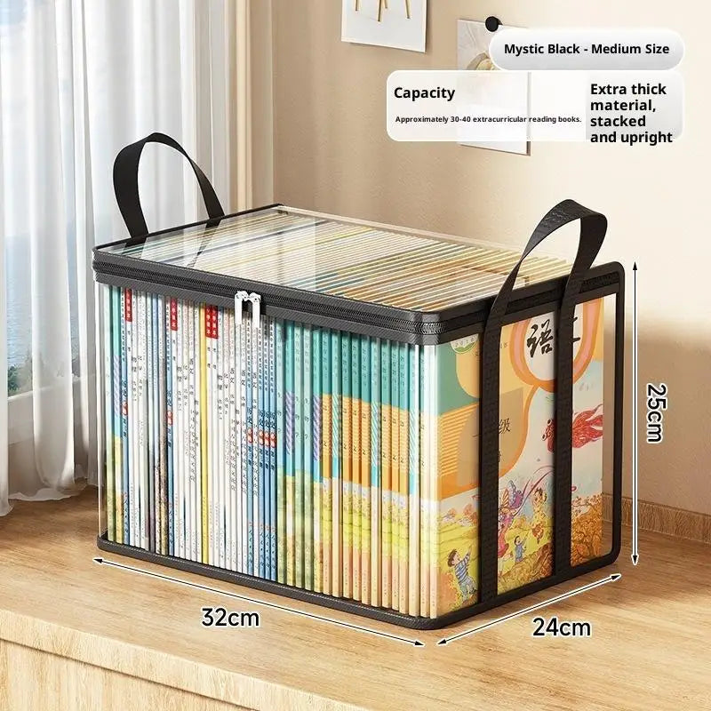 Clear PVC Organizer Box Flip Lid – Multi-Purpose Storage PVC Storage Box PLUSH Black M