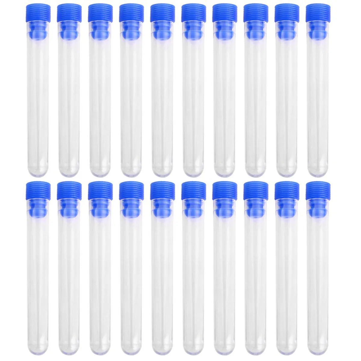 20pcs Blue Plastic Test Tubes Screw Caps 100x15mm | Lab & Craft Plastic Test Tubes PLUSH