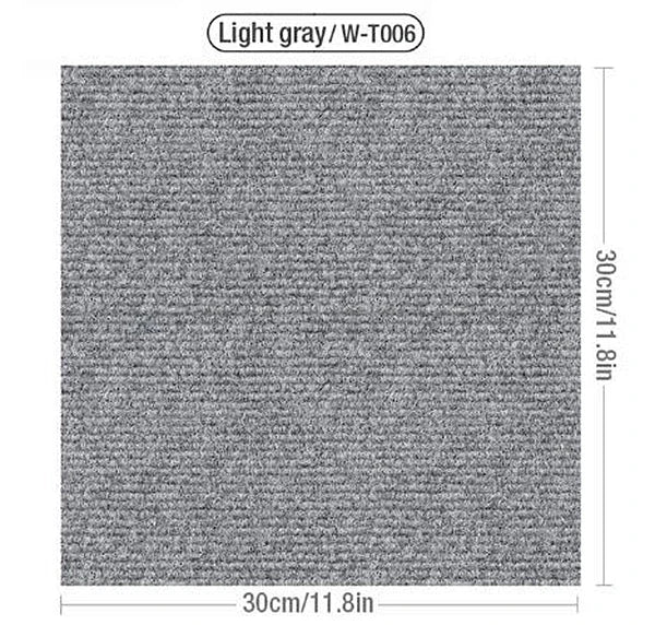 40pcs Self-Adhesive Carpet Tiles – DIY Peel & Stick Floor Mats Carpet Floor Tiles PLUSH Grey-20Pcs