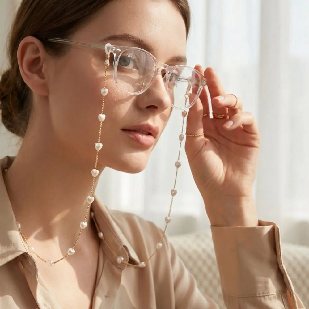 Pearl Bead Eyeglass Chain – Anti-Lost Glasses Holder Necklace Eyeglass Chain Lanyard PLUSH