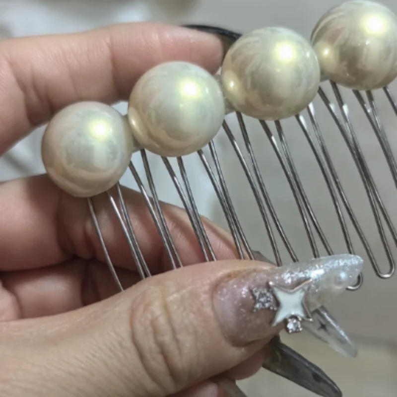 Vintage Pearl Hair Comb Updo Clip – French Style for Women Pearl Hair Comb Clip PLUSH