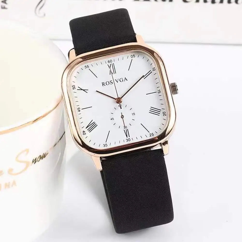 Square Dial Quartz Watch – Silicone Strap Men Women Students Quartz Wristwatch PLUSH
