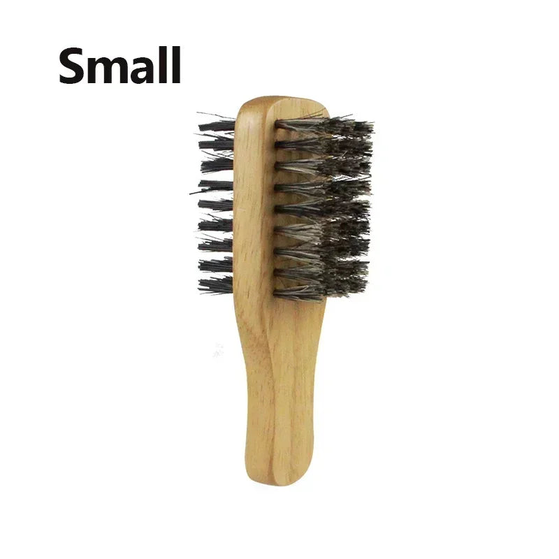 Men's Boar Bristle Beard & Hair Brush – Natural Wood S/M/L Beard & Hair Brush PLUSH S