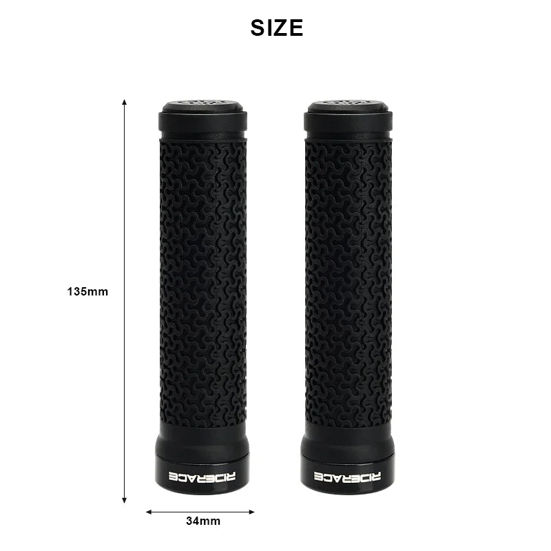 RIDERACE MTB Bicycle Handlebar Grips – Non-Slip Locking Rubber Bike Handlebar Grips PLUSH
