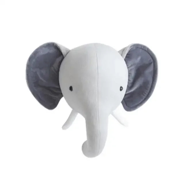 Plush Animal Head Wall Mount – Nursery & Kids Room Decor Plush Wall Mount PLUSH elephant