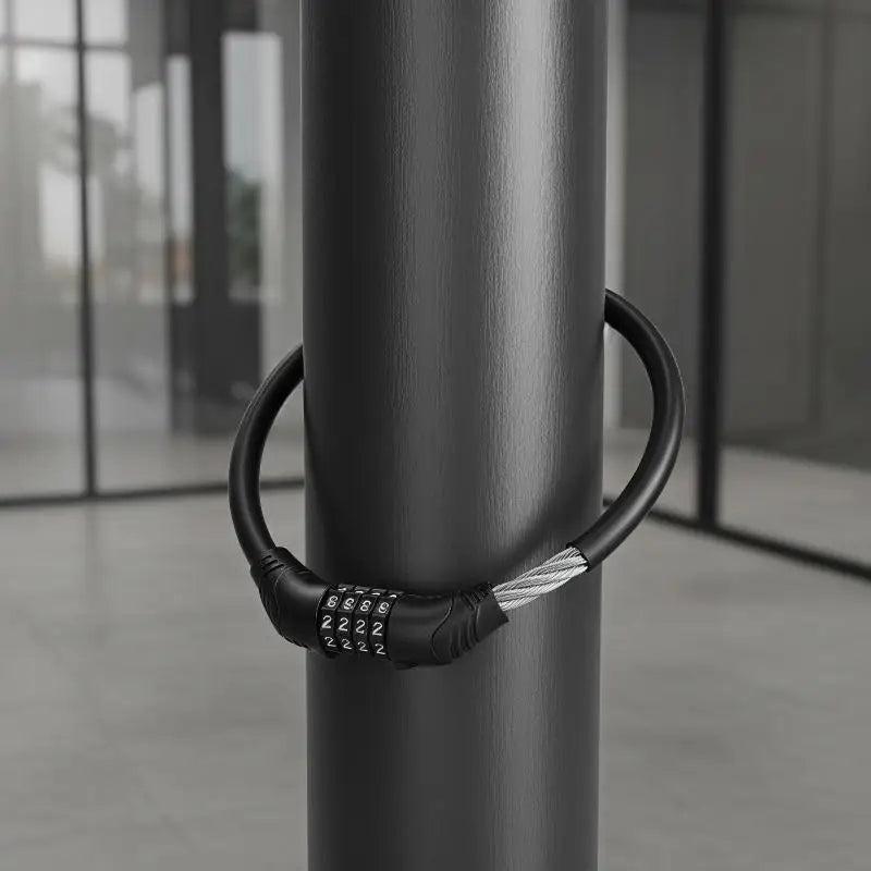 4-Digit Combination Bicycle Cable Lock – Portable Steel Security Bicycle Cable Lock PLUSH