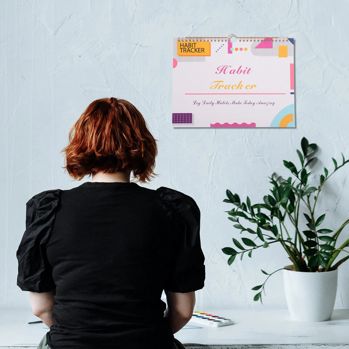 Spiral Habit Tracker Notebook – Monthly Desk Planner Journal Habit Tracker Notebook PLUSH