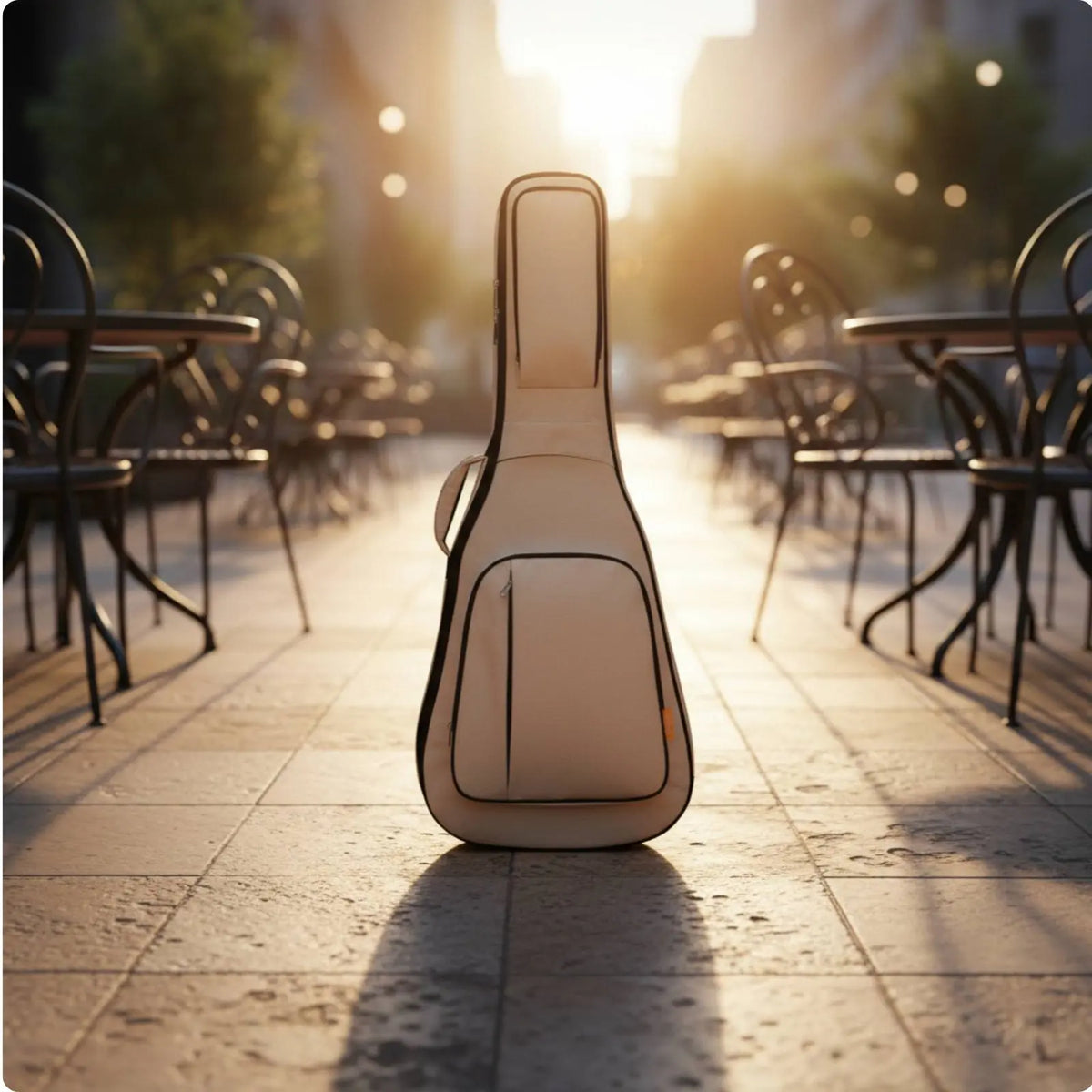 Padded Guitar Backpack Case | Fits 36–41" Acoustic Guitars Guitar Gig Bag PLUSH Beige 40-41 Inch