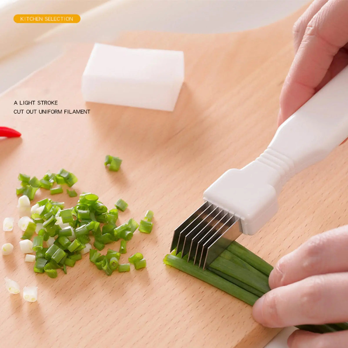 Stainless Steel Scallion Slicer & Vegetable Shredder Cutter Vegetable Slicer PLUSH