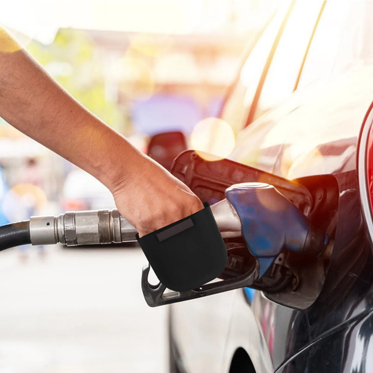 Silicone Gas Pump Gloves – Reusable Non-Slip Fueling Covers Automotive Protective Gloves PLUSH