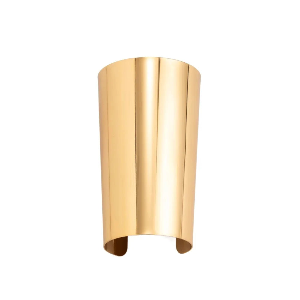 Wide Open Cuff Bangle – Bold Smooth Surface Statement Bracelet Cuff Bangle Bracelet PLUSH Golden-Long
