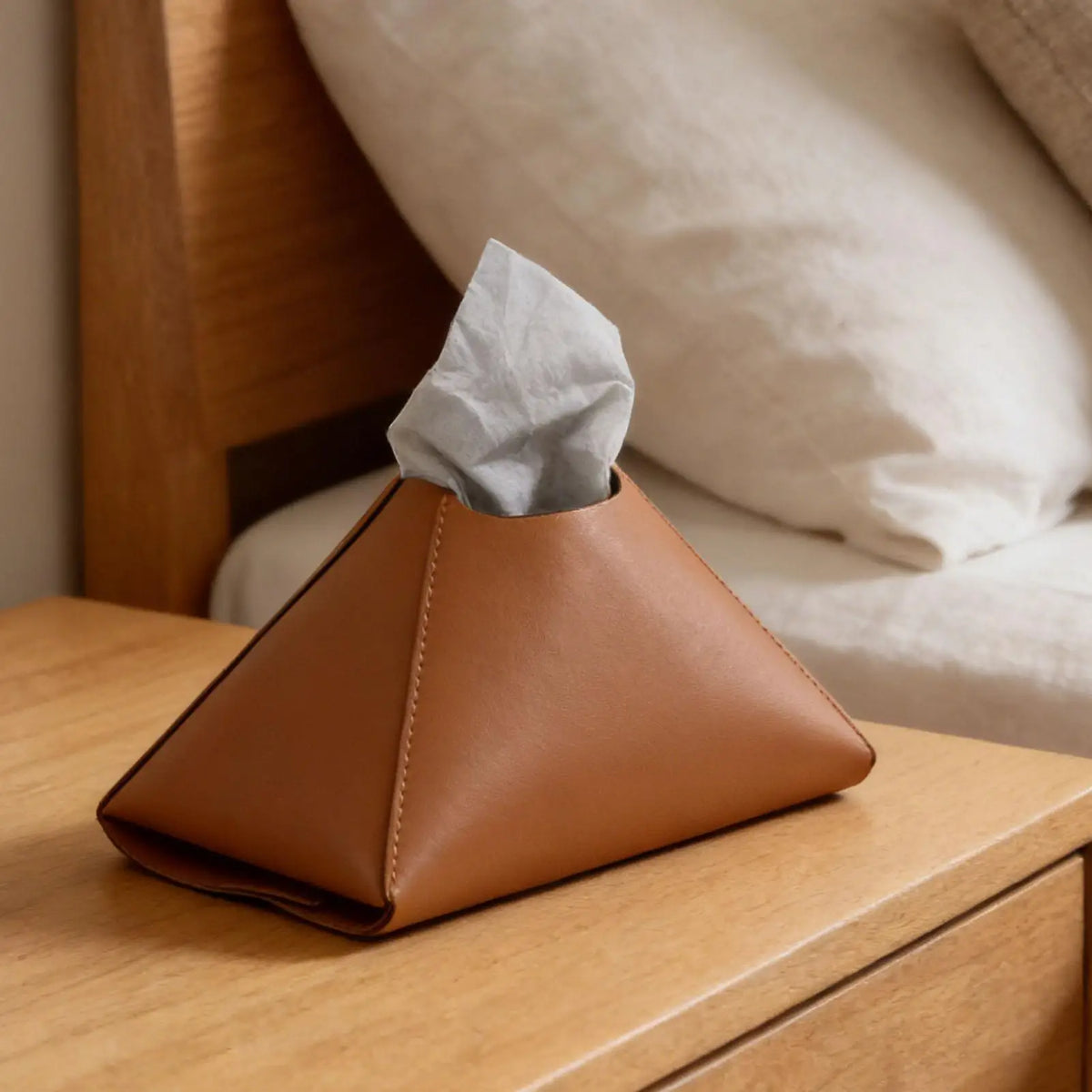 PU Leather Tissue Box Cover | Desktop Paper Towel Dispenser Tissue Box Holder PLUSH