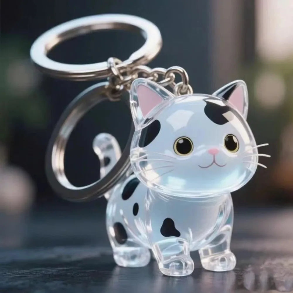 Transparent Pet Hair Storage Capsule Keychain – Cat & Dog Charm Pet Keepsake Keychain PLUSH Style 4