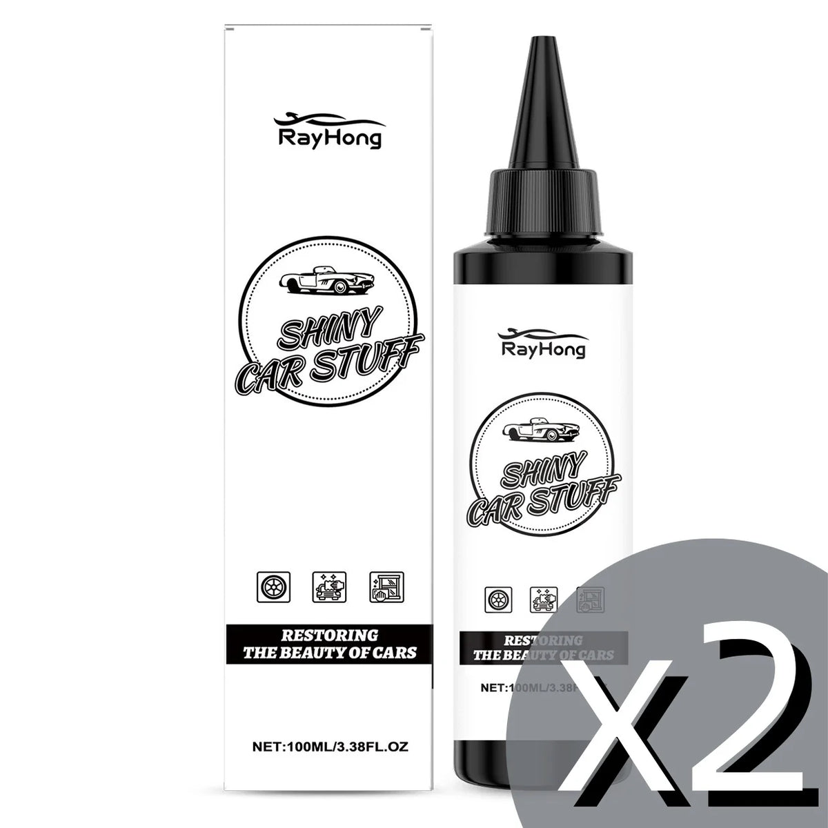 RayHong Nano Car Paint Restorer & Scratch Remover 100ml Car Paint Restorer PLUSH 100ml Boxed x 2