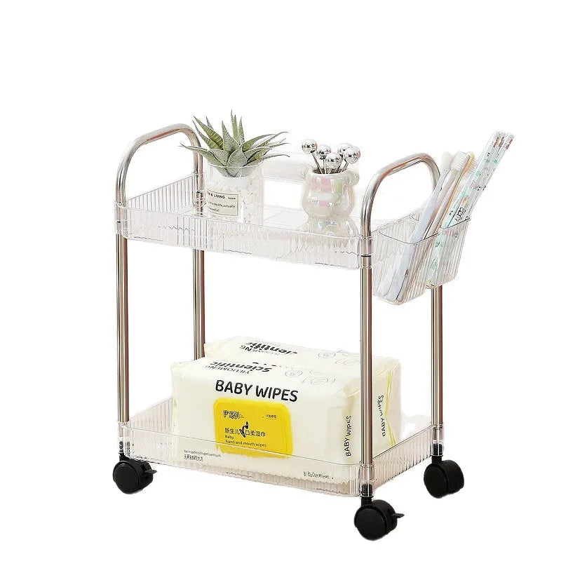 Transparent Multi-Layer Storage Cart Rack – Bathroom & Bedroom Storage Cart Rack PLUSH