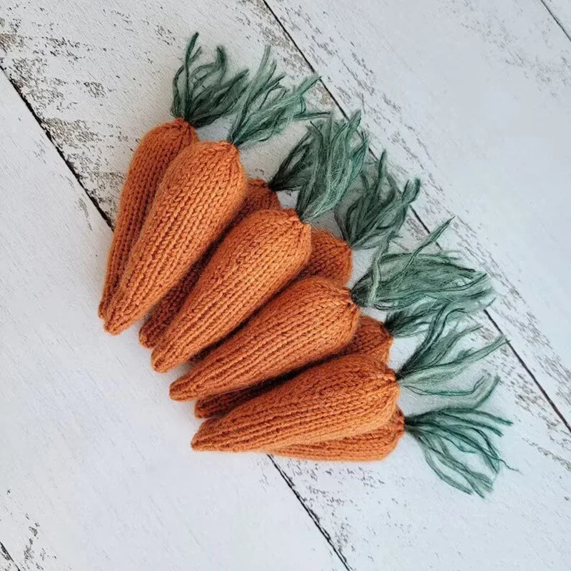 Handmade Yarn Carrot Newborn Photography Props | Baby Decor Newborn Photo Prop PLUSH