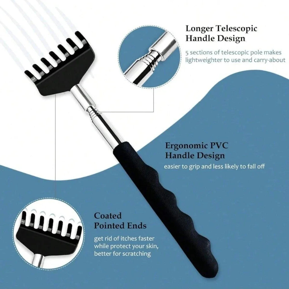Telescopic Back Scratcher – Extendable Metal Claw Massager Back Scratcher Tool PLUSH