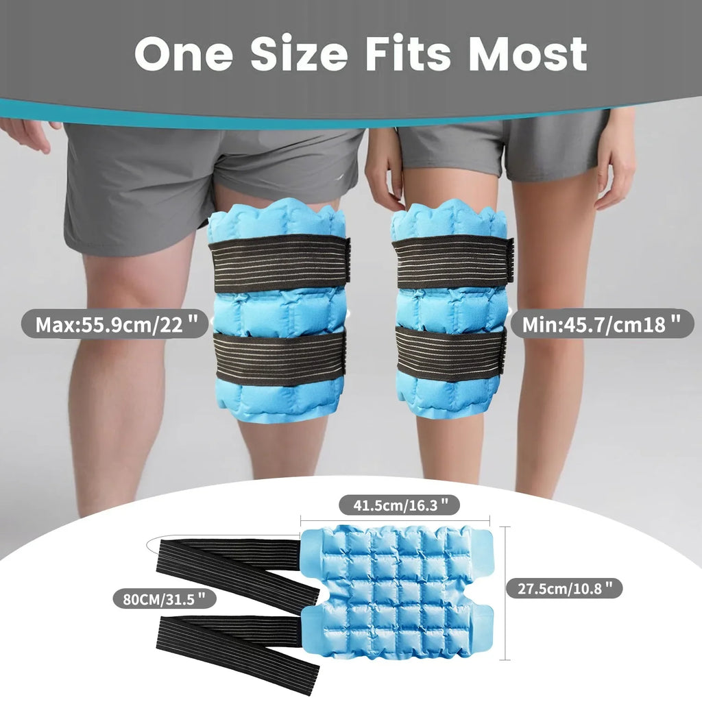 2-in-1 Reusable Hot & Cold Knee Wrap | Adjustable Gel Ice Pack Hot Cold Therapy Wrap PLUSH