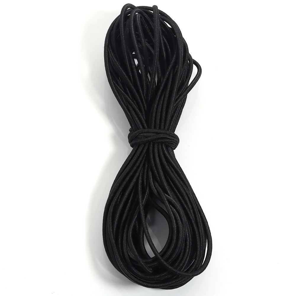 10m Round Elastic Cord Stretch String for DIY Sewing & Crafts Elastic Sewing Cord PLUSH Black 2mm