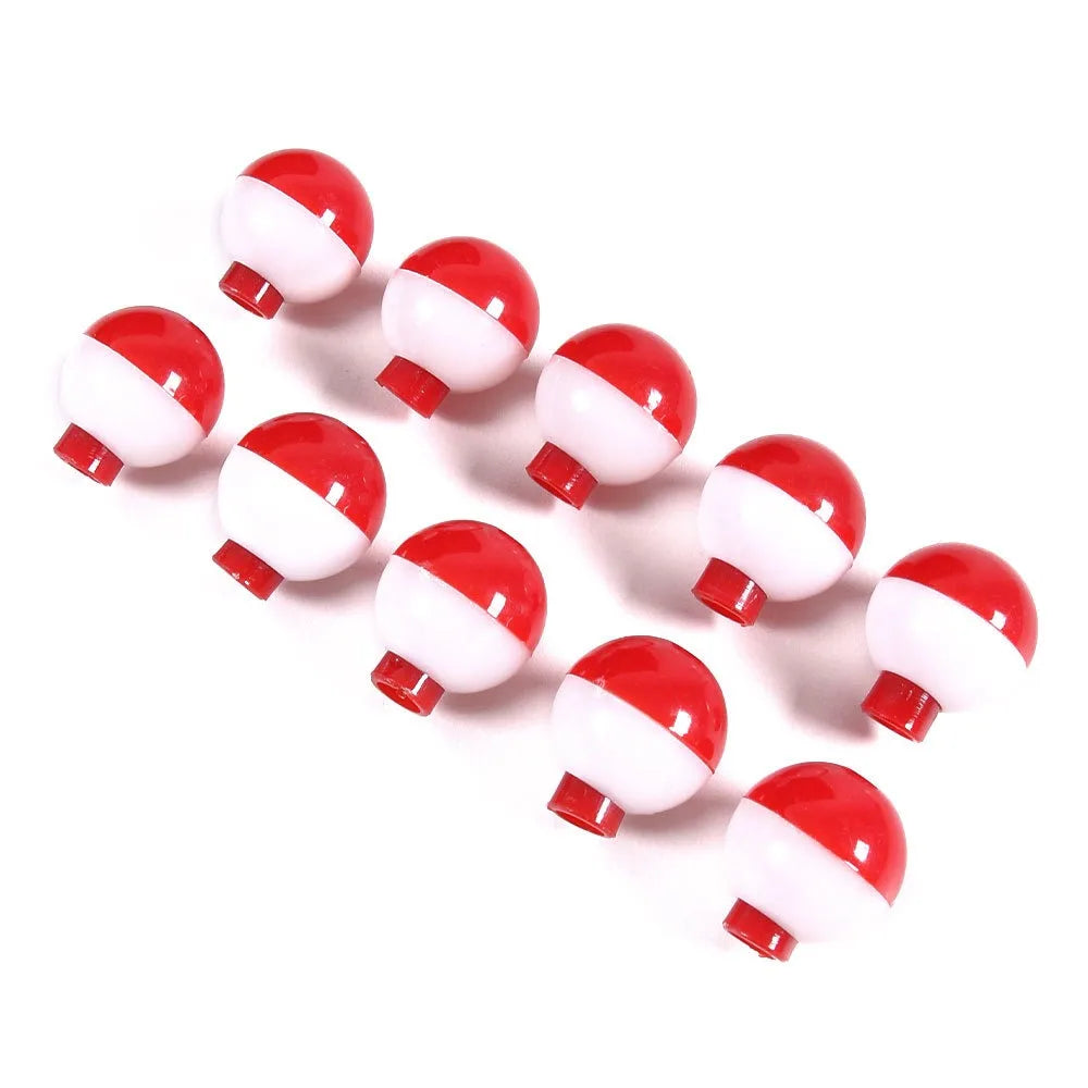 Red White Plastic Fishing Bobber Float Ball Set – 7 Sizes Fishing Bobber Set PLUSH