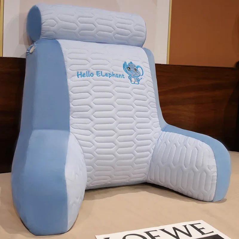 Cartoon Plush U-Shape Lumbar Cushion for Bed & Sofa Lumbar Support Pillow PLUSH Little elephant 60x50cm