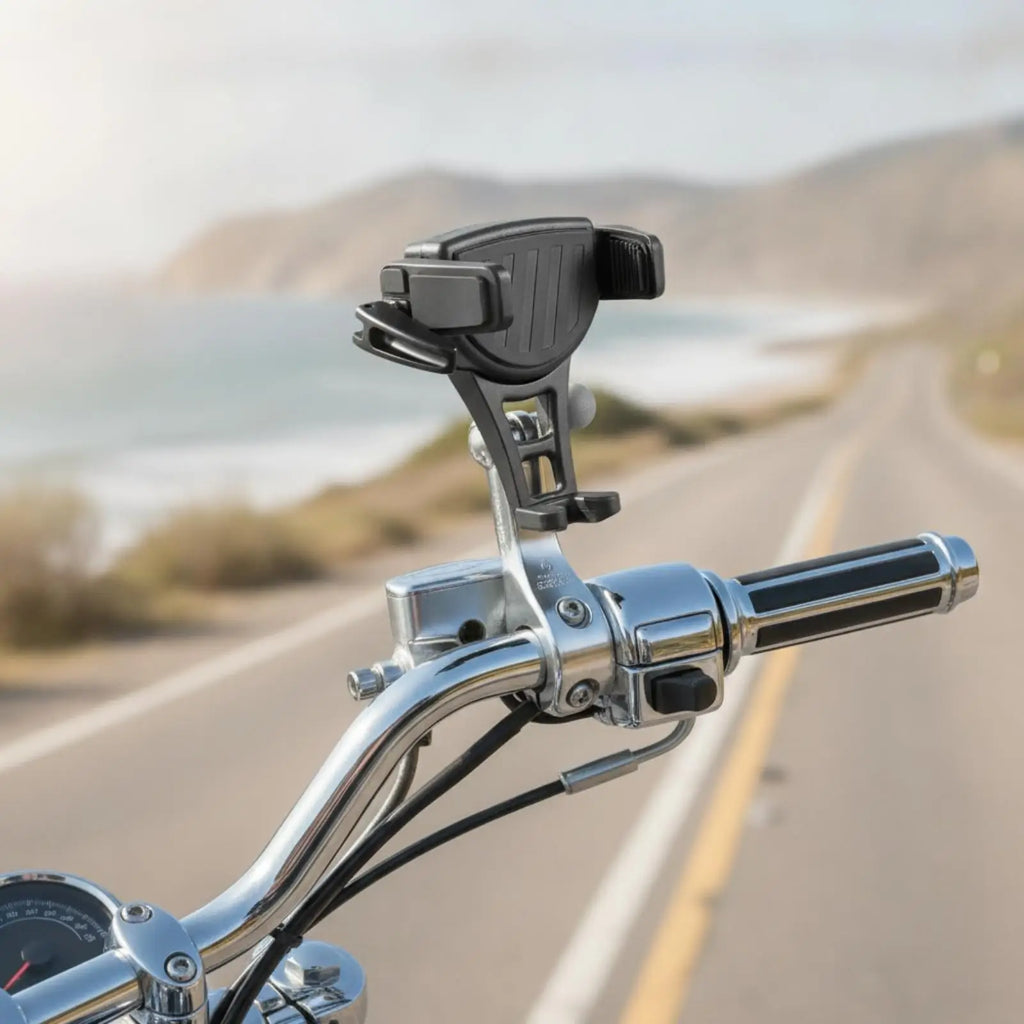 Motorcycle Phone Mount Ball Joint Adjustable – Perch Holder Motorcycle Phone Mount PLUSH Silver