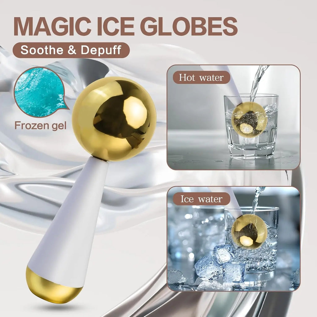 Stainless Steel Ice Globes Facial Massager – Cryo Sticks Facial Massager Tool PLUSH