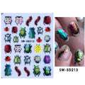 5D Insect Nail Stickers – Ladybug Beetle Embossed Decals Nail Art Stickers PLUSH SW-5D213