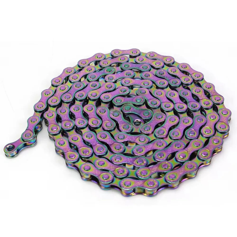 Rainbow 6/7/8 Speed Bike Chain 116 Links – Rust-Proof Bicycle Chain PLUSH as picture