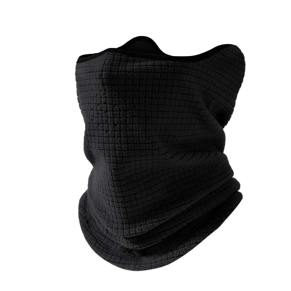 Windproof Fleece Neck Warmer Snood – Thermal Face Mask Fleece Neck Warmer PLUSH Black