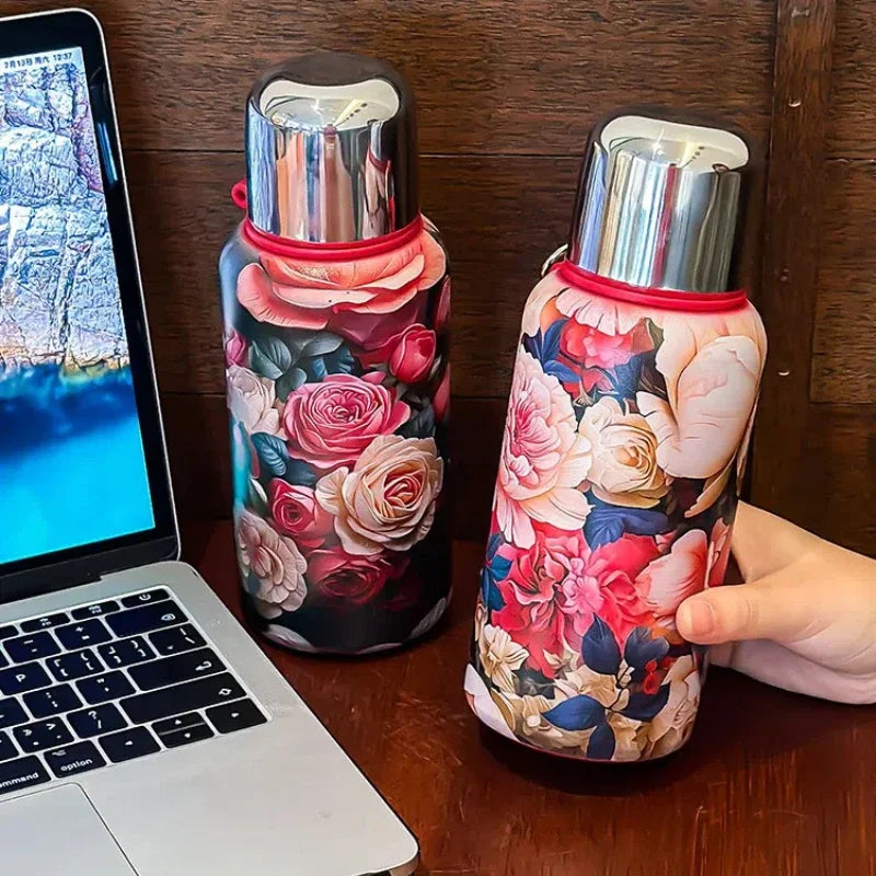 Stainless Steel Insulated Tea Cup | Double Lid 450/650ML Insulated Thermos Cup PLUSH