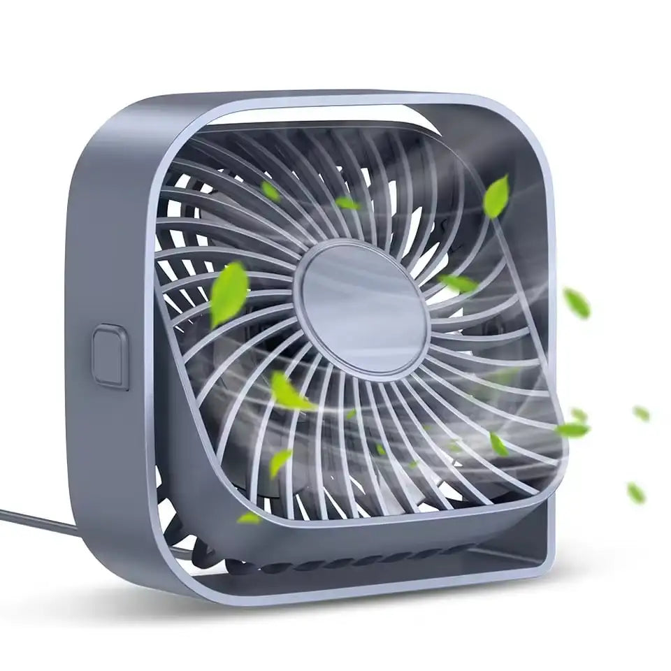 Mini Desktop USB Fan – 360° Rotation Portable Strong Airflow Desktop USB Fan PLUSH Grey