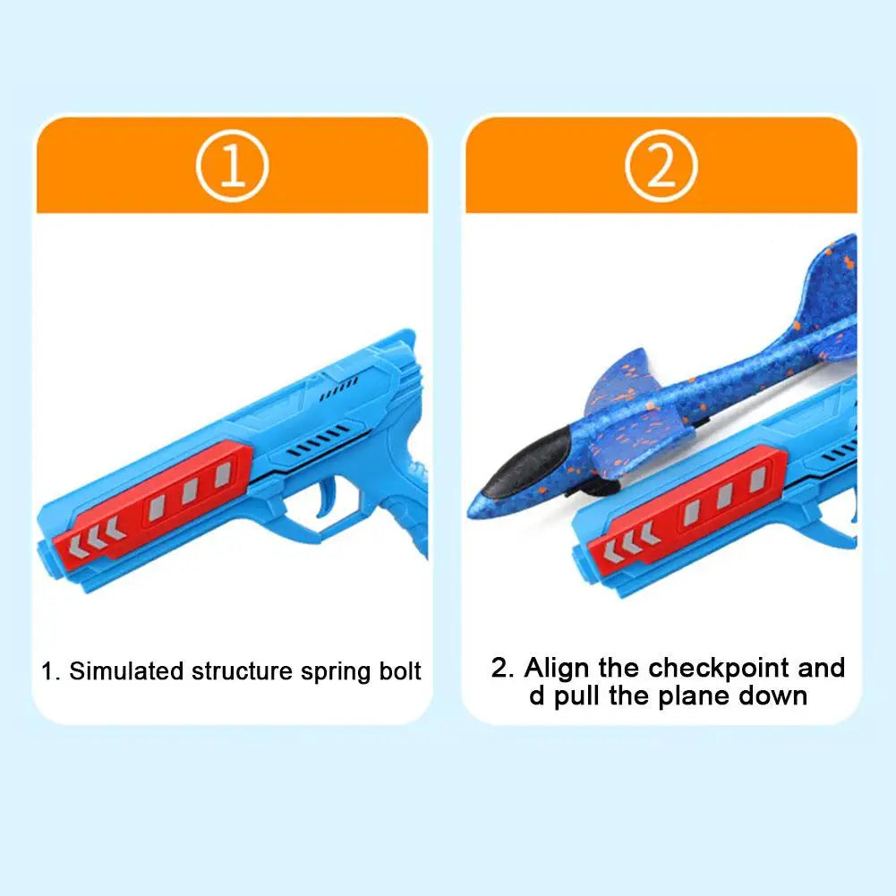 Kids Foam Airplane Launcher Toy – Outdoor Flying Catapult Airplane Launcher Toy PLUSH