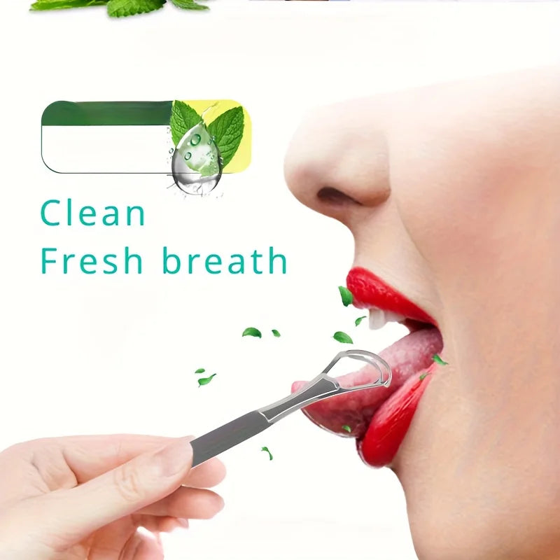 Double-Layer Tongue Cleaner & Stainless Steel Scraper Tongue Scraper PLUSH