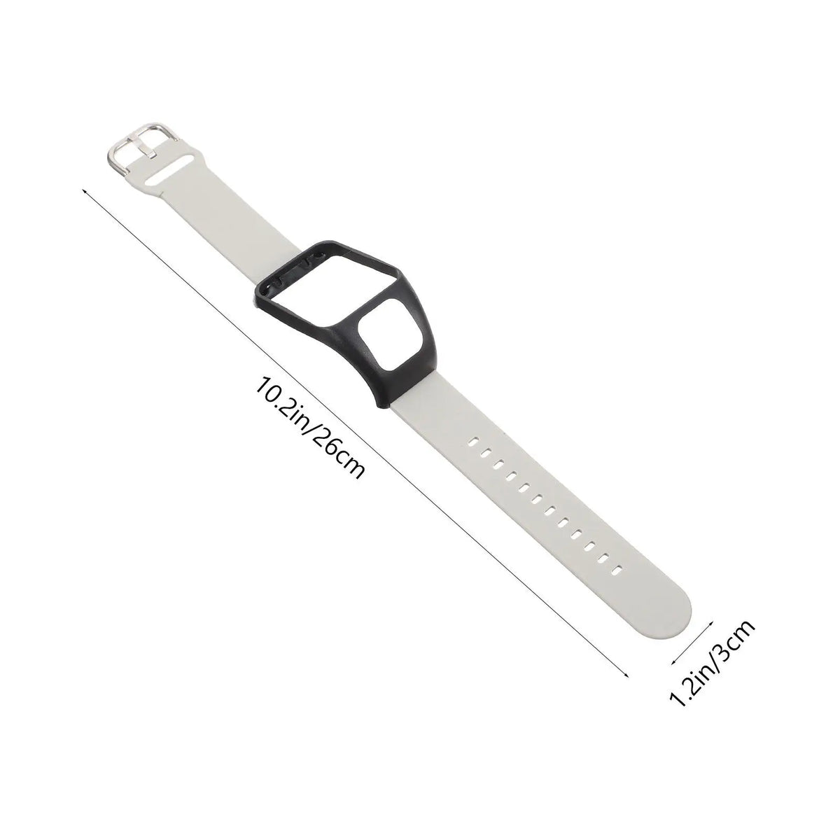 Silicone GPS Sports Watch Band – Adjustable Replacement Strap Watch Band PLUSH Grey