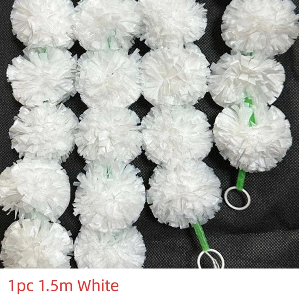 1.5m Marigold Garland – Halloween, Diwali & Wedding Decor Flower Garland PLUSH Style 6