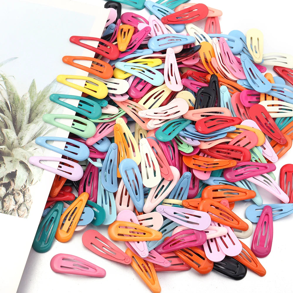 60pcs Y2K Mini Metal Waterdrop BB Hair Clips Snap Barrettes Hair Clips Set PLUSH