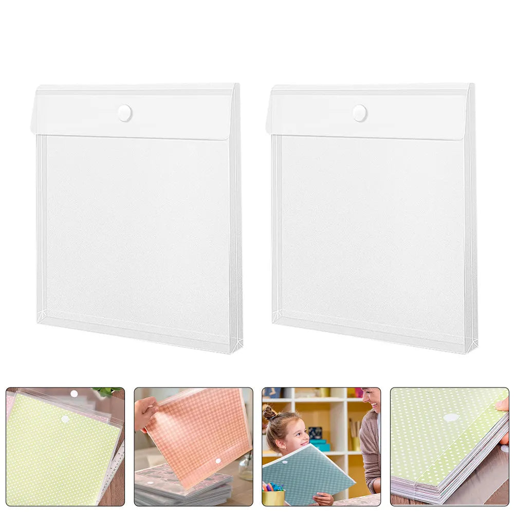12pcs Transparent Plastic Document Folders for Scrapbook & Craft Document Folder Set PLUSH