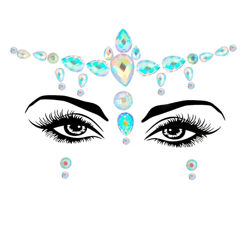 Crystal Face Gems Rhinestone Temporary Tattoo Stickers Face Gem Stickers PLUSH