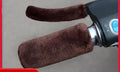 Winter Plush Motorcycle Handle Covers – Warm Non-Slip Grip Handlebar Hand Guards PLUSH Coffee-1Set