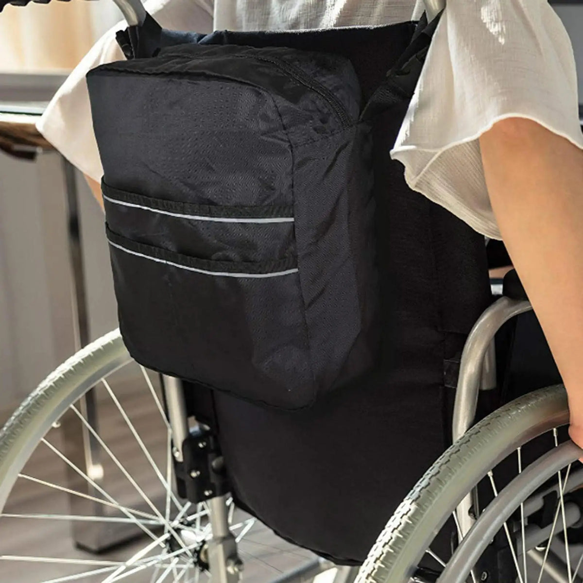 Wheelchair Rollator Bag – Water-Resistant Large Storage Tote Wheelchair Storage Bag PLUSH